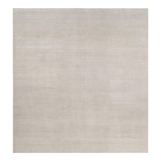 Rug & Kilim’s Oversized Contemporary Textural Solid Rug in Ivory Tones - 14x15 For Sale