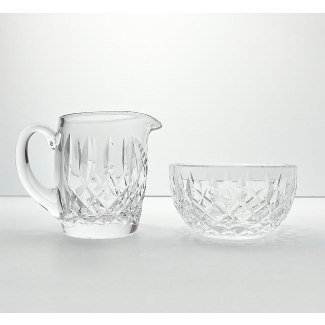 Contemporary 1980s Waterford “Lismore” Crystal Creamer & Open Sugar Bowl Set For Sale - Image 3 of 12