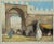 Orientalist Aquatint With Market Scene Outside Mosque, Kairouan, Tunisia, Circa 1890 18"x23" image size 28 1/2" x 33"...