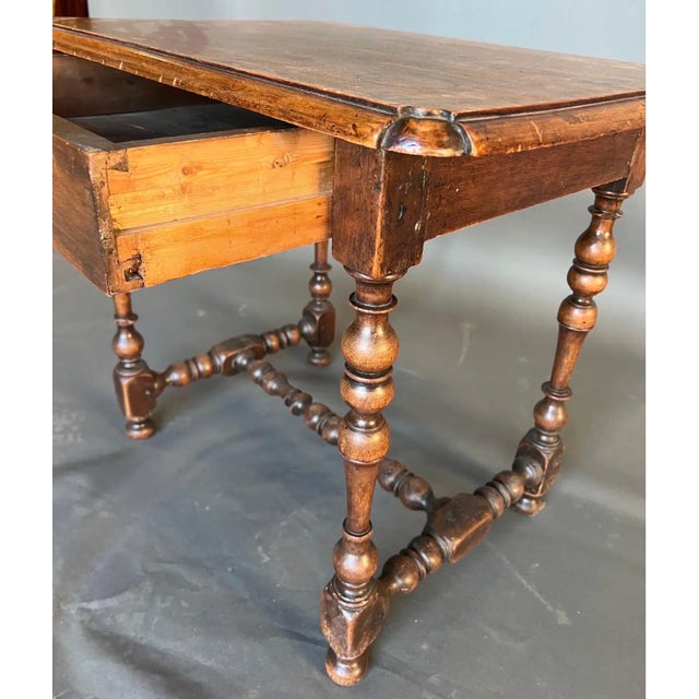 19th Century 19th Century French Walnut Single Drawer Side Table For Sale - Image 5 of 6