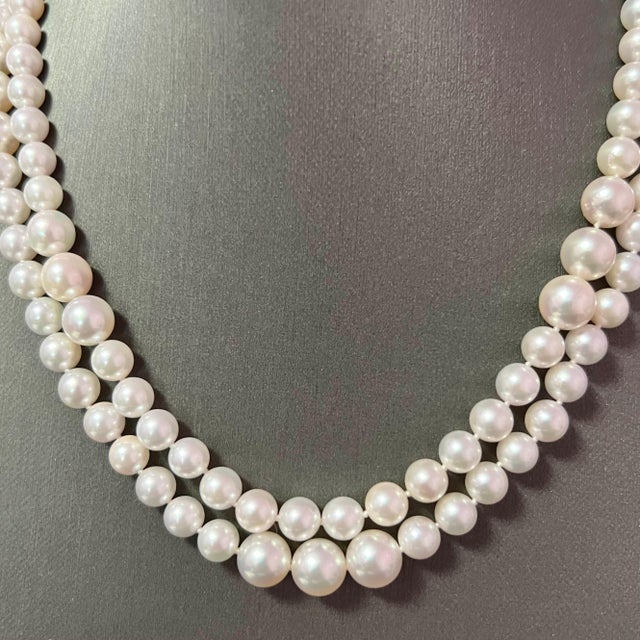Akoya Pearl Diamond Necklace 14k W Gold 0.66 TCW Certified For Sale - Image 4 of 8