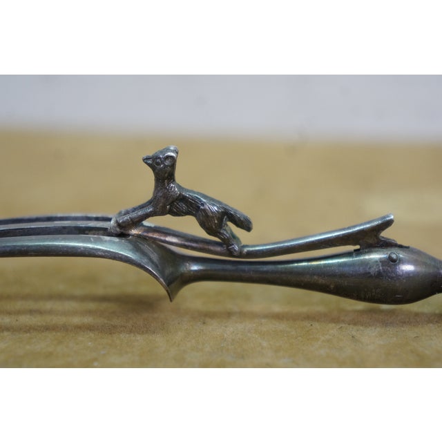 Antique French Silver Meat Carving Fork & Manche a Gigot Lamb Bone Clamp For Sale - Image 13 of 16