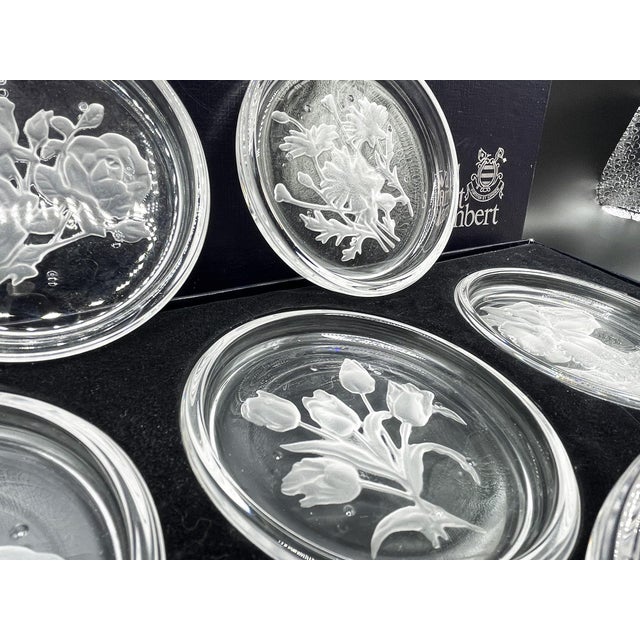 Vintage Crystal Coasters from Val Saint Lambert, 1970s, Set of 6 For Sale - Image 10 of 11