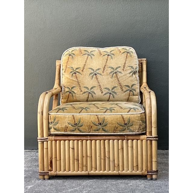 Late 20th Century Vintage Bielecky Brothers Rattan Lounge Chair For Sale - Image 5 of 12