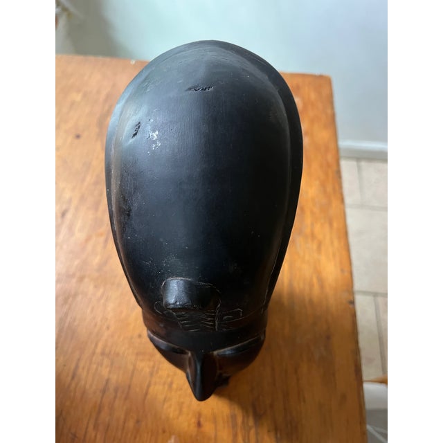 Beautiful Vintage Egyptian Busts Handcarved Stone Bookends Pair For Sale - Image 9 of 12