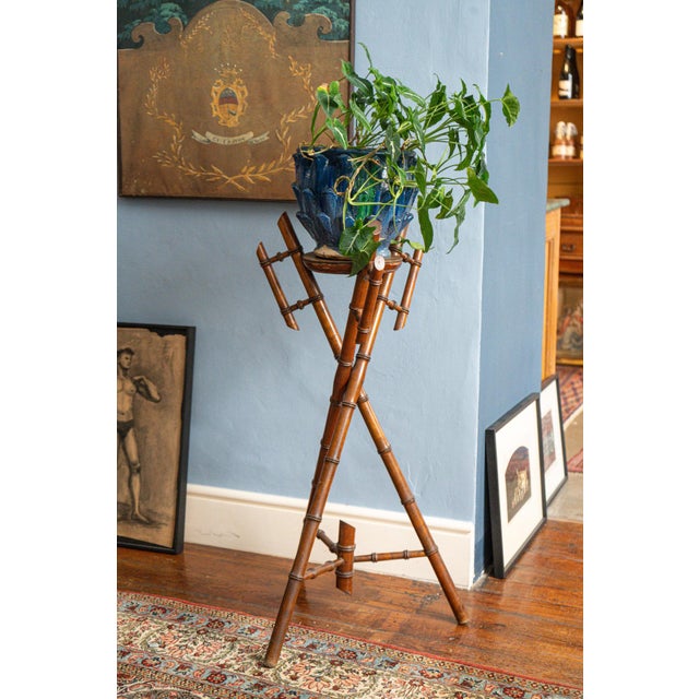 Vintage Bamboo Plant Stand, in Worn conditions. Designed before 1890
