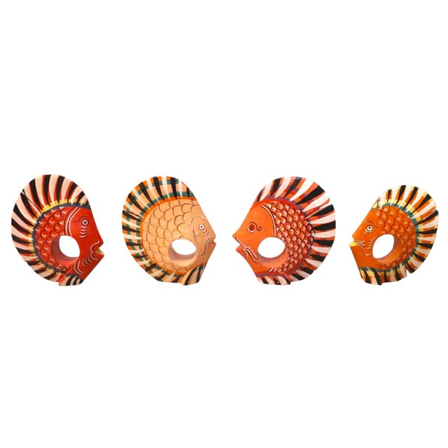 Rustic Late 20th Century Tropical Fish Napkin Rings, Set of 12 For Sale - Image 3 of 8