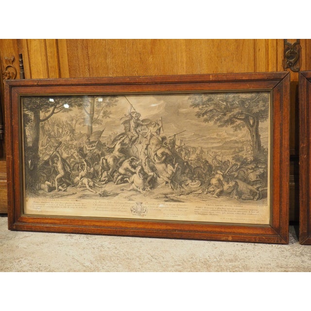 18th Century Pair of 18th Century French Lithographs, Battle Scenes With Alexander the Great For Sale - Image 5 of 18