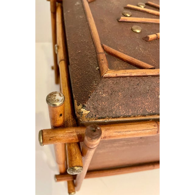 British Colonial Style Wood & Bamboo Box From 60's For Sale - Image 11 of 12