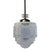 Art Deco 1930s Art Deco Chrome Streamline Pendant Light W/ Skyscraper Cobalt Blue Glass Shade For Sale - Image 3 of 9