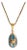 Lucky Clover Turquoise Enamel Egg Gold Necklace For Sale