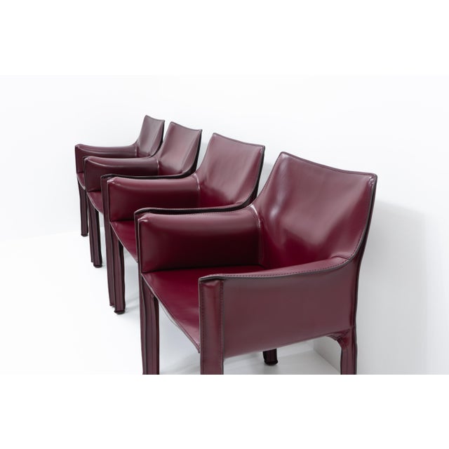 CAB 413 Armchairs by Mario Bellini for Cassina, 1990s, Set of 4 For Sale - Image 9 of 17