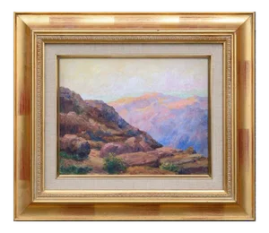 Cyrus Bates Currier Distant Canyon Landscape Painting Circa 1925