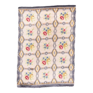 Vintage European Floral Garden Design Rug For Sale