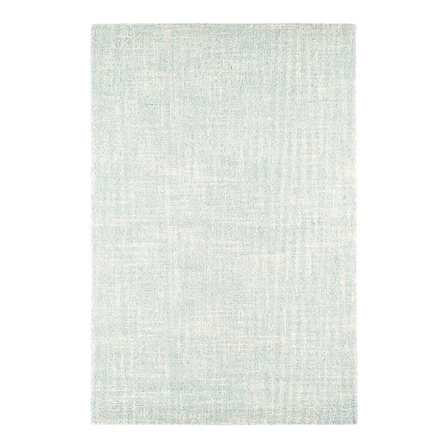 Dash & Albert by Annie Selke Crosshatch Sky Micro Hooked Wool Rug, 7' 6" x 9' 6" For Sale
