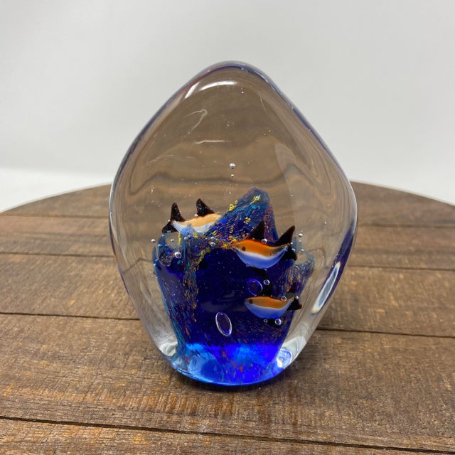 Very Beautiful Vintage Murano Aquarium Fish Cobalt Paperweight. Great condition. Smoke-free environment.