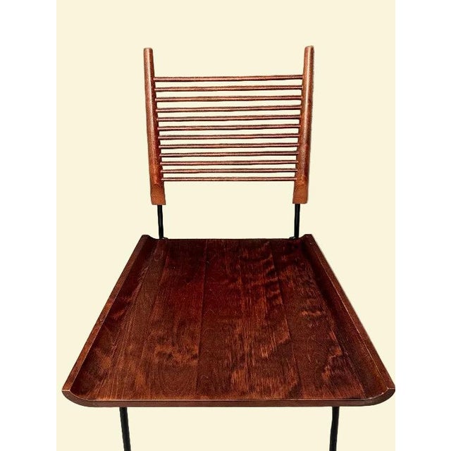 Mid-Century Modern 1950s Attributed to Paul McCobb "Shovel" Dining Chairs for Winchendon, Red Stain, Set of 6 For Sale - Image 3 of 10