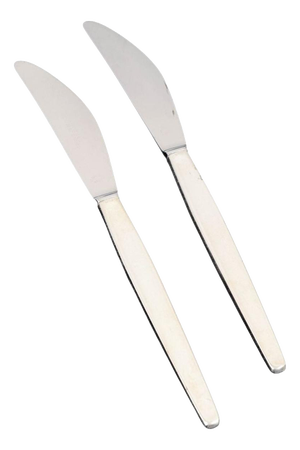 Cypress Lunch Knives in Sterling Silver by Henning Koppel for Georg Jensen, 1940s, Set of 2