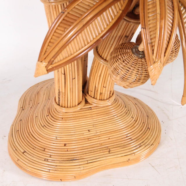 Bohemian Palm Floor Lamp in Rattan For Sale - Image 6 of 17