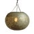 Vintage Moroccan nickel bowl pendant light. Hand cut perforated intricate design pattern which emits a beautiful glowing...