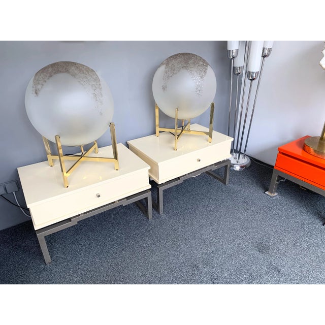 Wood 1970s Lacquered and Metal Chrome Side Tables by Mario Sabot-a Pair For Sale - Image 7 of 13