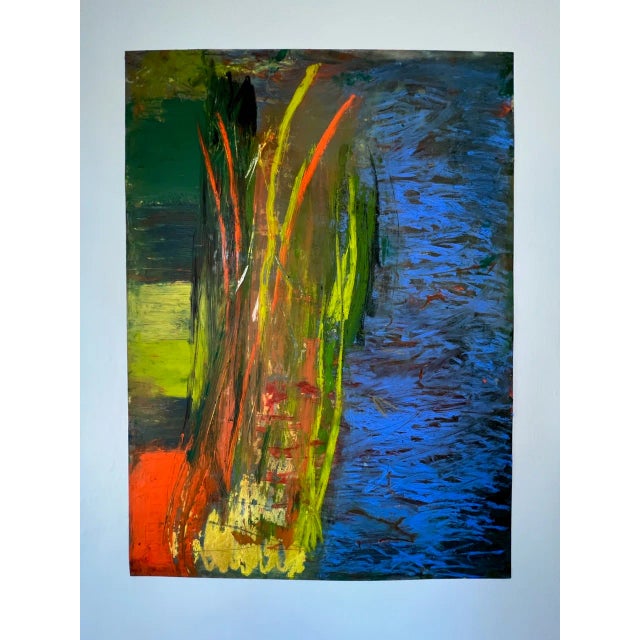 "Grass Three" Contemporary Original Abstract Expressionist Oil Painting by Lisa Lightman For Sale