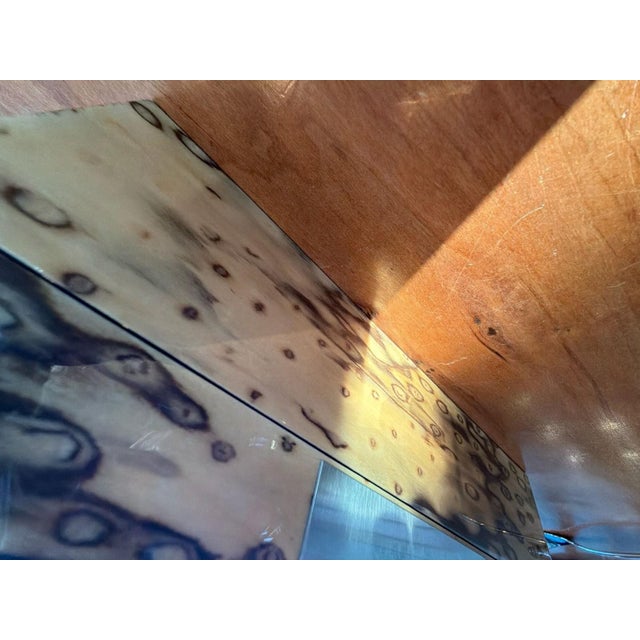 Mid-Century Modern Burl Wood Watch Display Case Box- 8 slots For Sale - Image 3 of 14