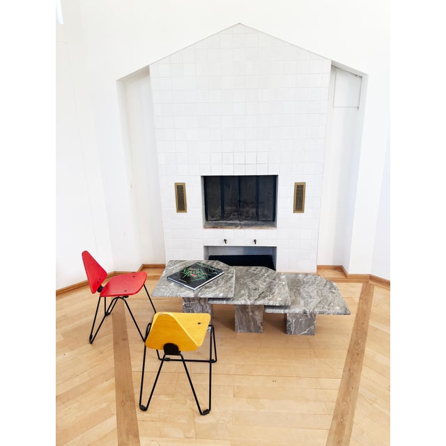 Postmodern Italian Vintage Grey and Cream Marble Nesting Tables-- Set of 3 For Sale - Image 12 of 14