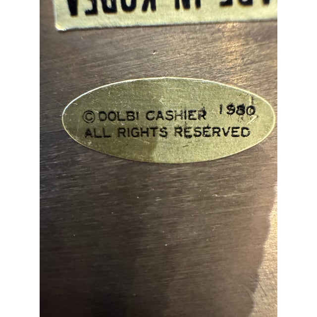 Metal 1980 Large 16” Dolbi Cashier Brass Reclining Panther Sculpture – Signed With Original Sticker For Sale - Image 7 of 7