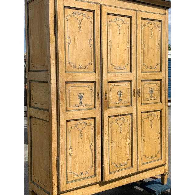 Early 19th Century Italian Neoclassic Painted Armoire For Sale - Image 10 of 17