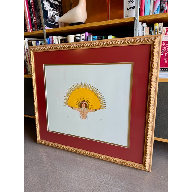 Signed Stephan "Sun" Limited Edition Serigraph 69/75 Art Deco Revival Silkscreen 1980s For Sale - Image 12 of 18