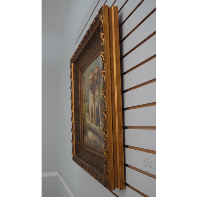 Age: Approx: 25 Years Old Details: Vibrant Colors & Outstanding Detail Quality Construction Puppies Ornate Wood Frame...