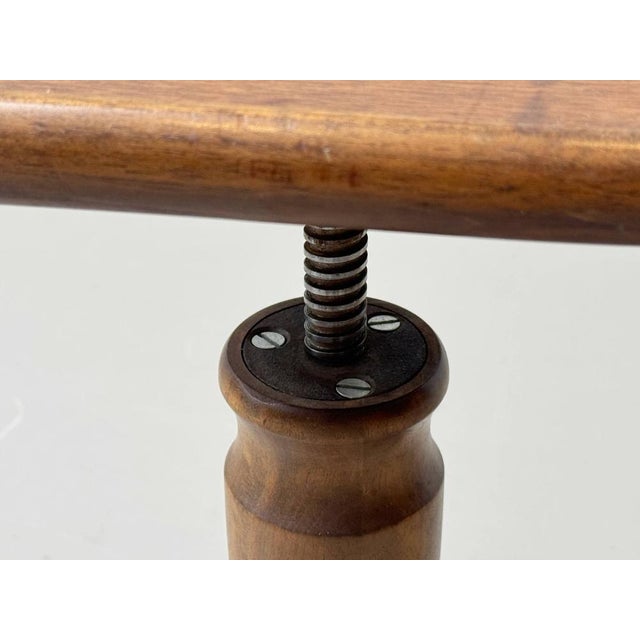 Height-Adjustable Piano Stool in Beech, 1920s For Sale - Image 10 of 18
