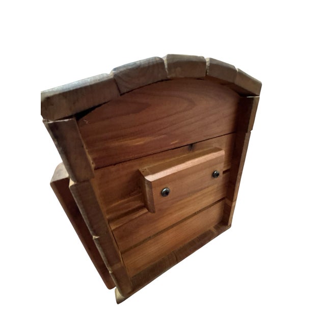 Wood Vintage Handcrafted Keepsake Chest Box W/Lift Top Lid For Sale - Image 7 of 8
