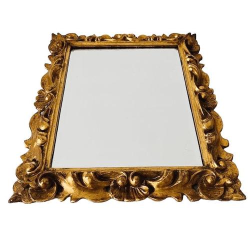 Vintage Baroque Italian Gilded Gold Mirror in Wood, 1960s For Sale - Image 4 of 8