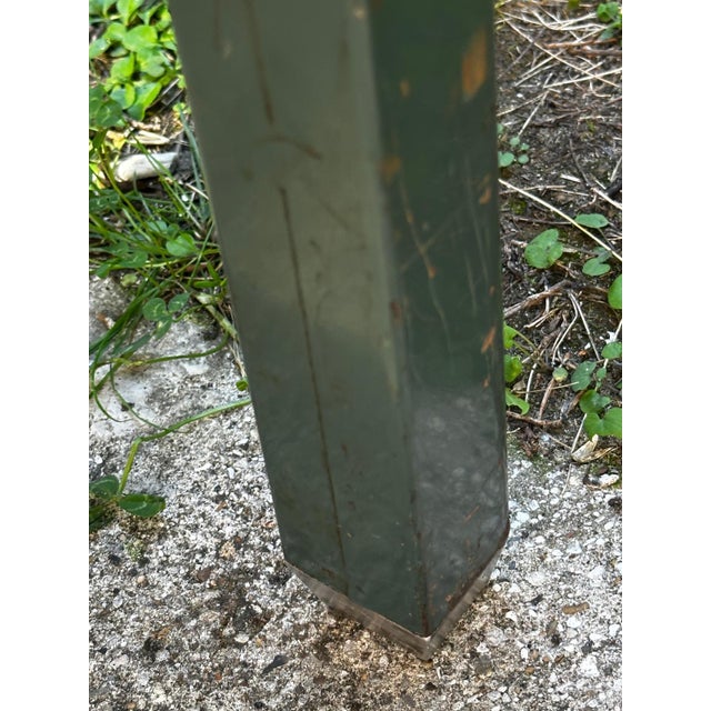 Metal Vintage Industrial Desk in Green Metal, 1950s For Sale - Image 7 of 18