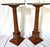 Pair of antique mahogany pedestal/plant stands. Italian Meroni style fluted columns with gilt ormolu accents on the...