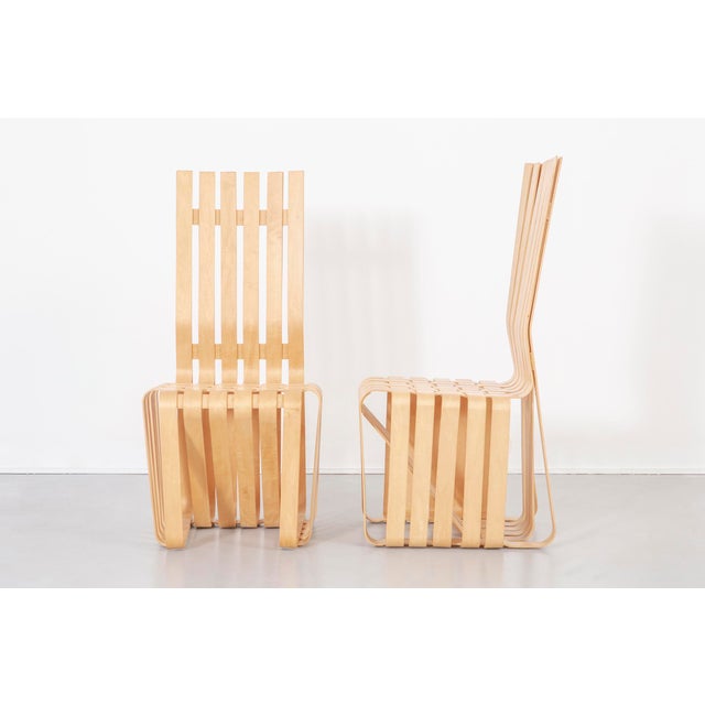 Set of Six Frank Gehry High Sticking Chairs Chairish