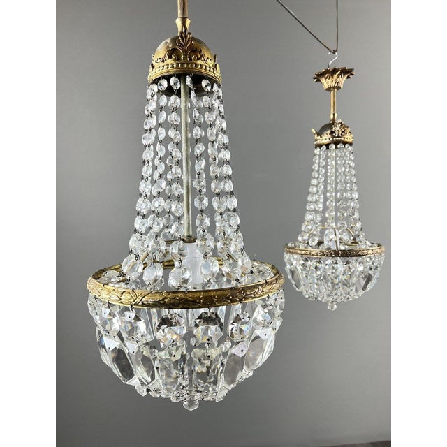 Late 19th Century Bronze and Crystal Chandeliers, Set of 2 For Sale - Image 11 of 12