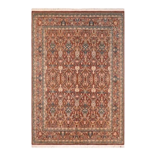 Traditional 1990's Floral Pak-Persian Brown/Tan Wool Rug - 8'1'' X 10'3'' For Sale