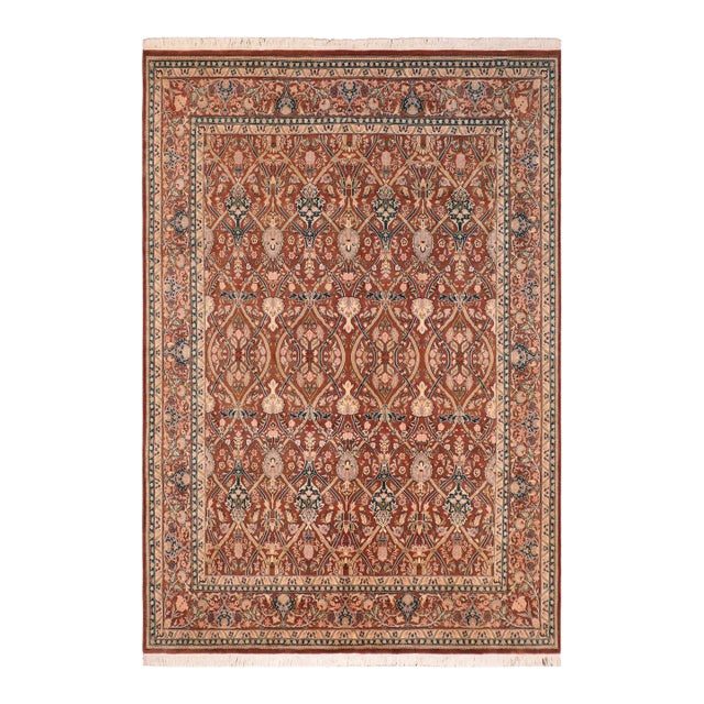 Traditional 1990's Floral Pak-Persian Brown/Tan Wool Rug - 8'1'' X 10'3'' For Sale