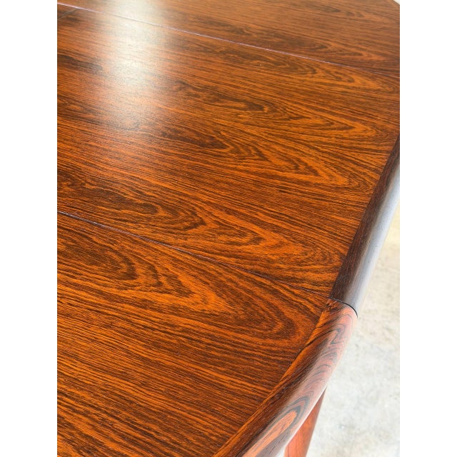 Brown In Style of J.l. Møller Rosewood Dining Table Oval Extendable Wooden Furniture Mid-Century Modern Denmark 1960s For Sale - Image 8 of 13