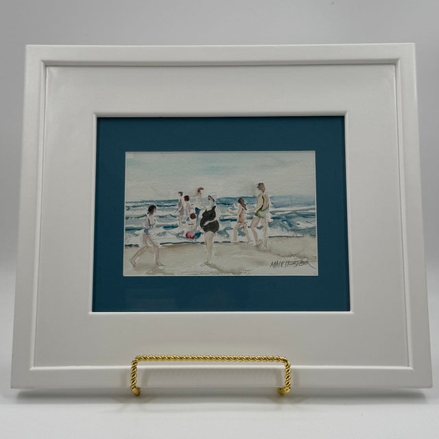 Original Cape May Beach Watercolor Painting by Al Manchester For Sale - Image 9 of 12