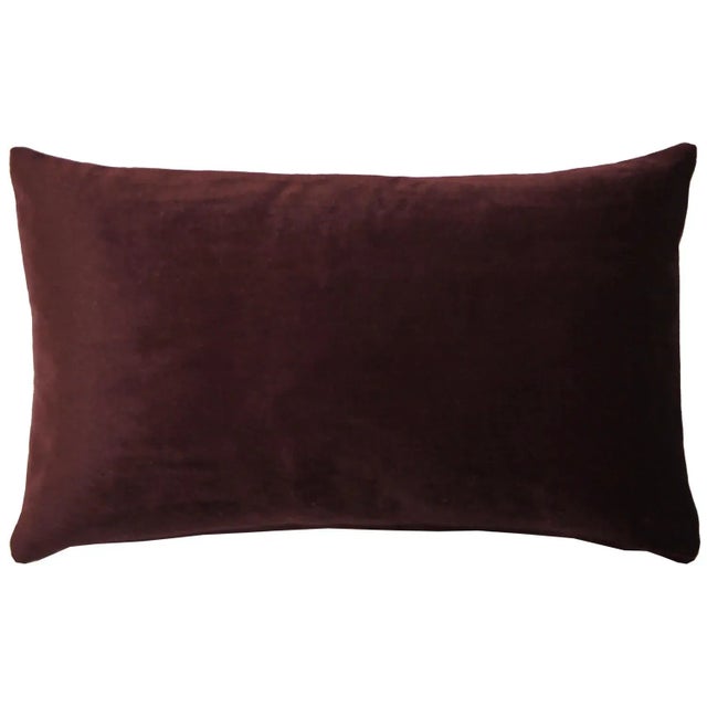 A rich wine colored scallop pattern in soft velvet gives the 12x19 inch rectangular Seigaiha Scallop Throw Pillow a...