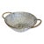 Vintage French Style Woven Silver Basket W/ Brass Handles For Sale