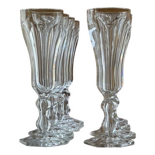 Vintage Crystal Champagne Flutes, France, 1920s, Set of 8 For Sale