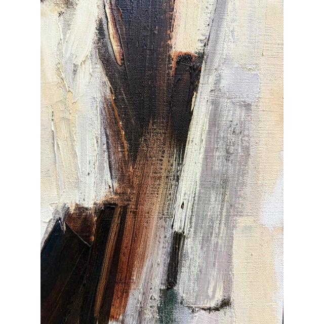 Brown John Emanuel Mid-Century Abstract Impasto Portrait Painting For Sale - Image 8 of 8