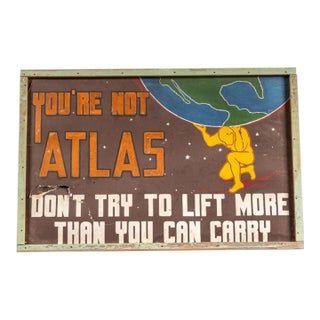 Vintage Hand-Painted Workplace Sign by NSC For Sale