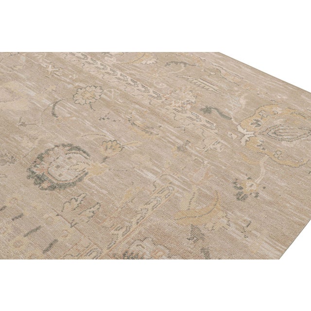 2010s 2010s Rug & Kilim’s Oushak Style Rug in Beige, Gray & Gold Geometric Patterns For Sale - Image 5 of 7