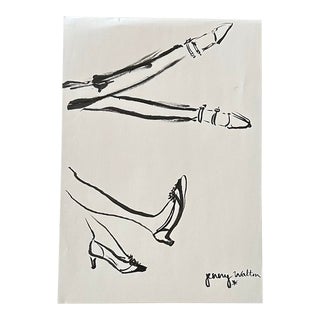 Original Artwork. Legs and Heels Drawing by Jenny Walton. Ink on Paper. For Sale